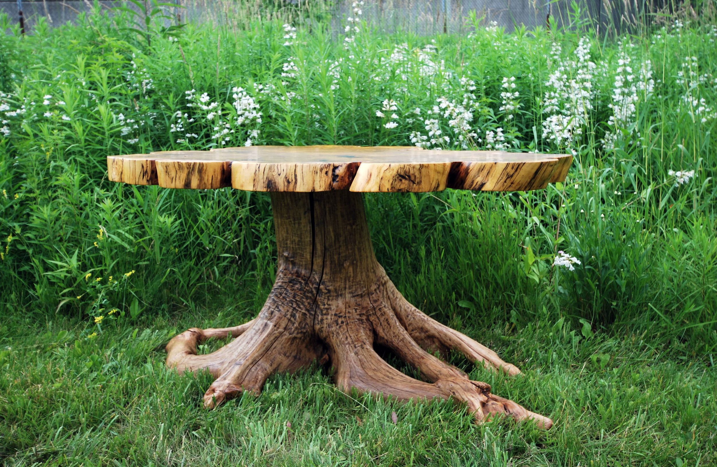 tree trunk table base