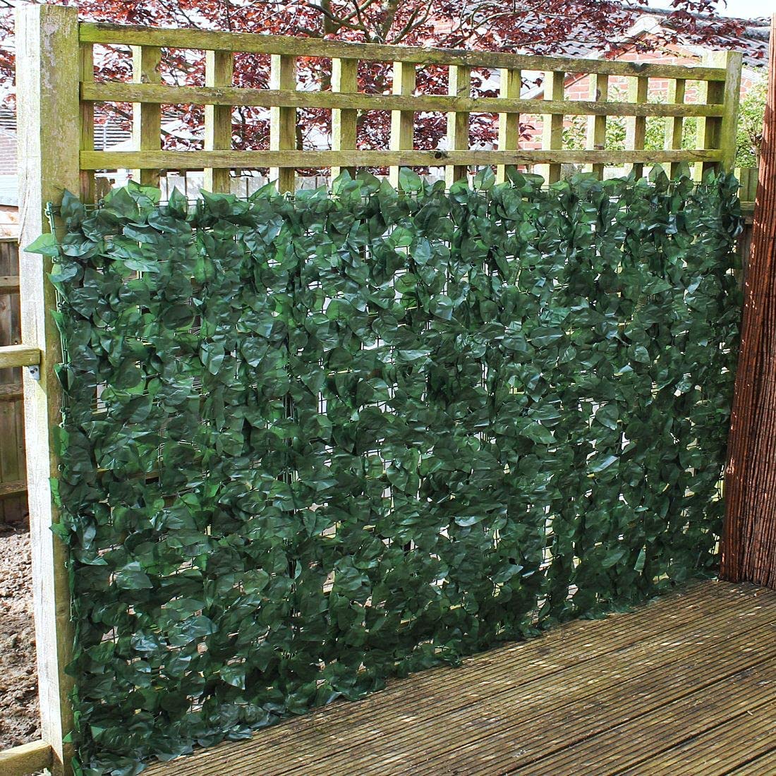 Faux Ivy Leaf Hedge Panel Fence Cover