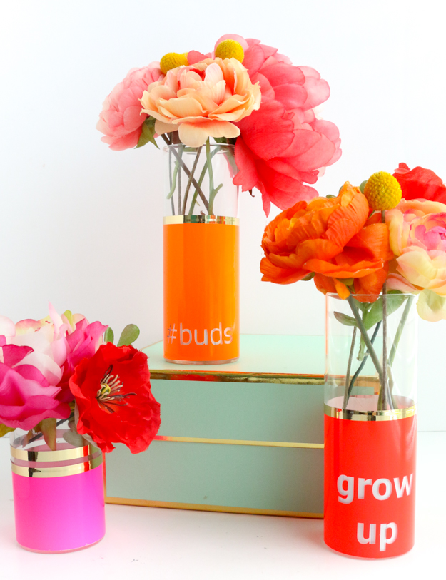 Neon typography flower vase