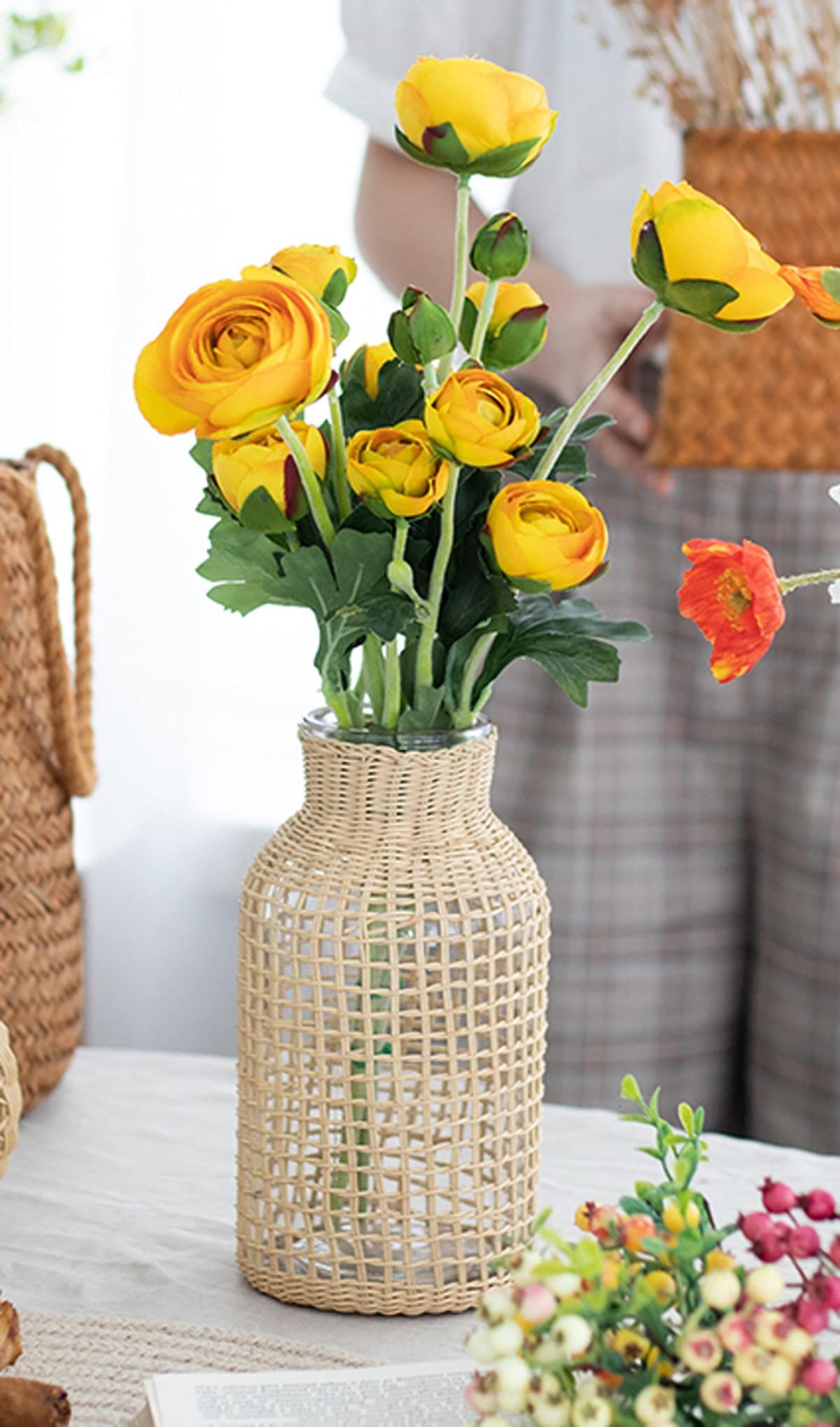 Rustic rope flower vase